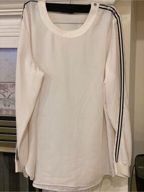 Ralph Lauren White Top with Black Sleeve accents